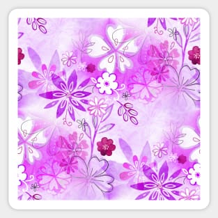 Pink and Purple Floral Watercolor Sticker